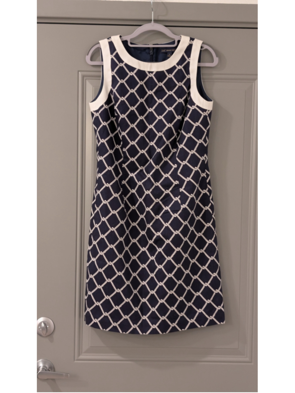 Women's Brooks Brothers Navy & White Rope Print Sleeveless Mini Dress Size 4